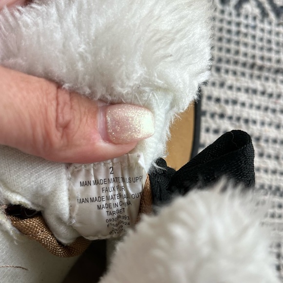 Cat & Jack girls tan and black faux fur lined thermolite winter boots size 2 - Picture 6 of 6